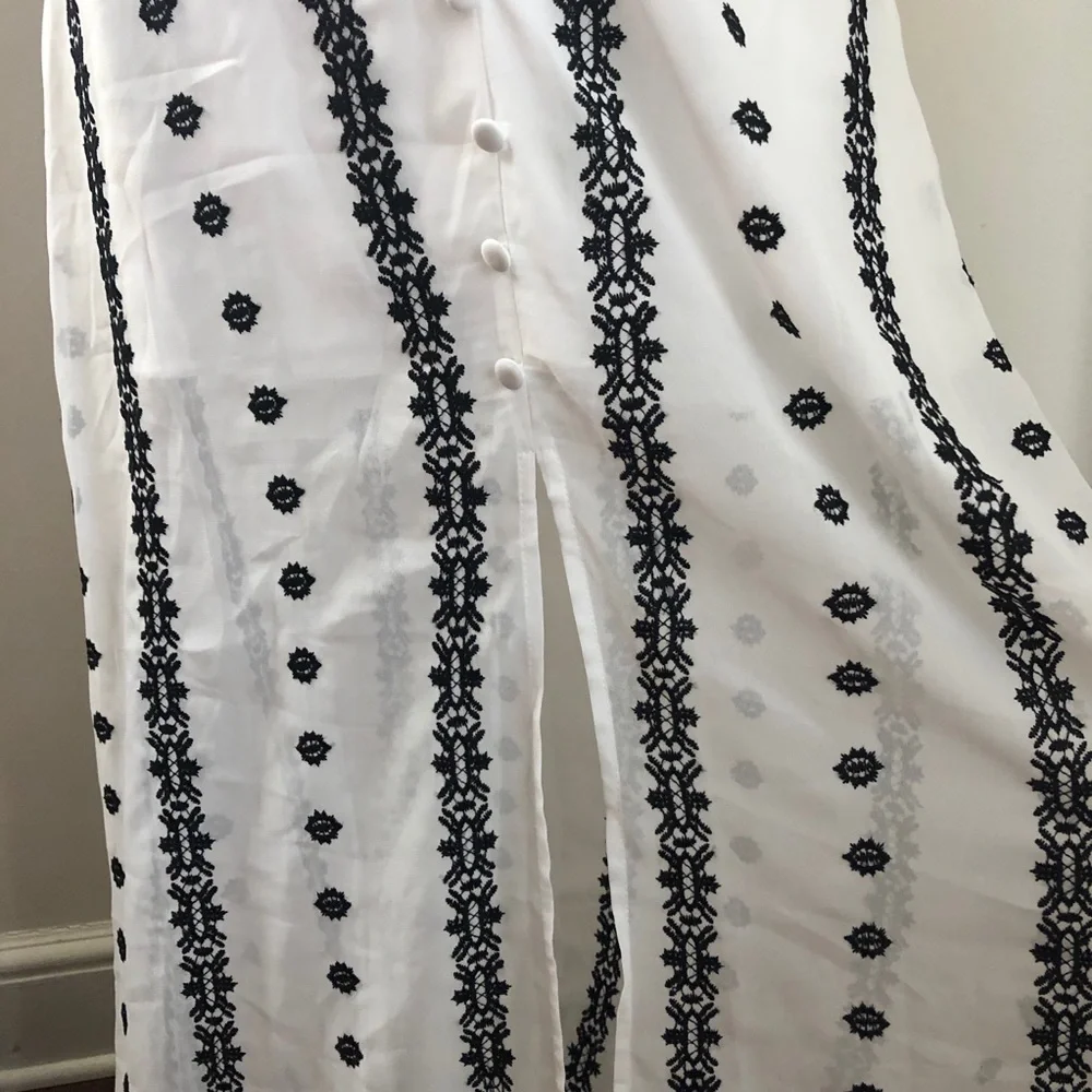 One One Six White Black Embroidered Maxi Dress - Picture 4 of 6